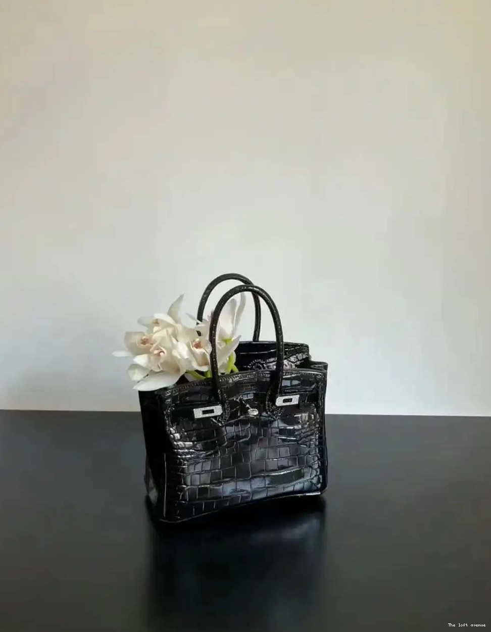 BLACK BIRKIN FLOWER BAG VASE 0521